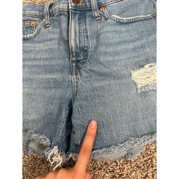 madewell high rise denim shorts cut off jean shorts women’s size 26 distressed - Picture 11 of 11